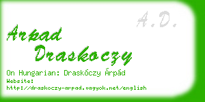 arpad draskoczy business card