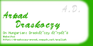 arpad draskoczy business card